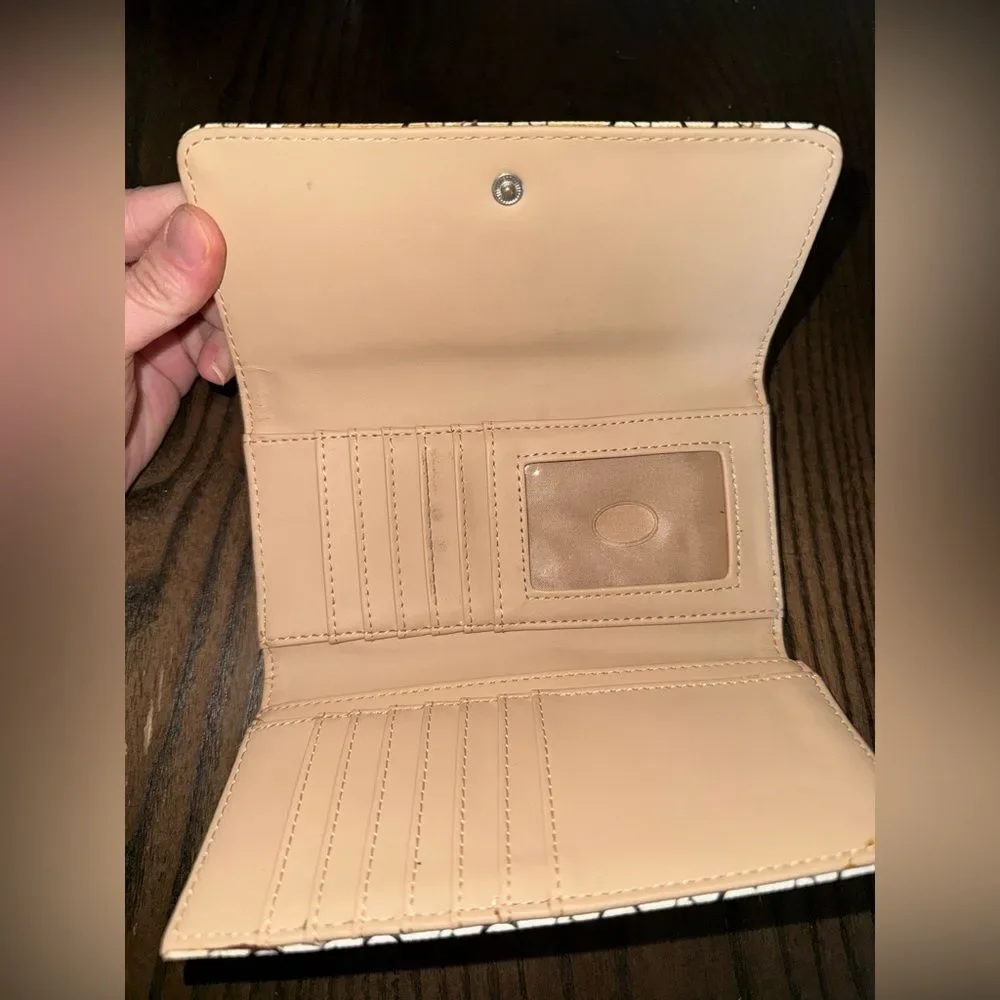 Guess Black and Cream Logo Card Holder